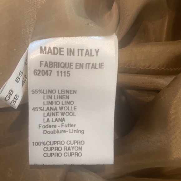 GENNY linen dress with white accent stitching made in Italy US size 12 - Picture 9 of 9